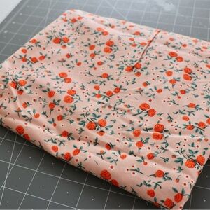 Rose print cotton fabric, 1 yard